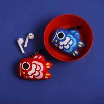 

Japanese Lucky Charm Koi Fish Cyprinus Carpio Haematopterus Fortune Headphone Case For Apple Airpods 1/2 Silicone earphone cover