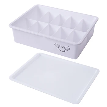 

Underpants Storage Box Stackable with Lid Grids Home Wardrobe Drawer Closet Organizer Case for Panties Knickers Briefs Underwear