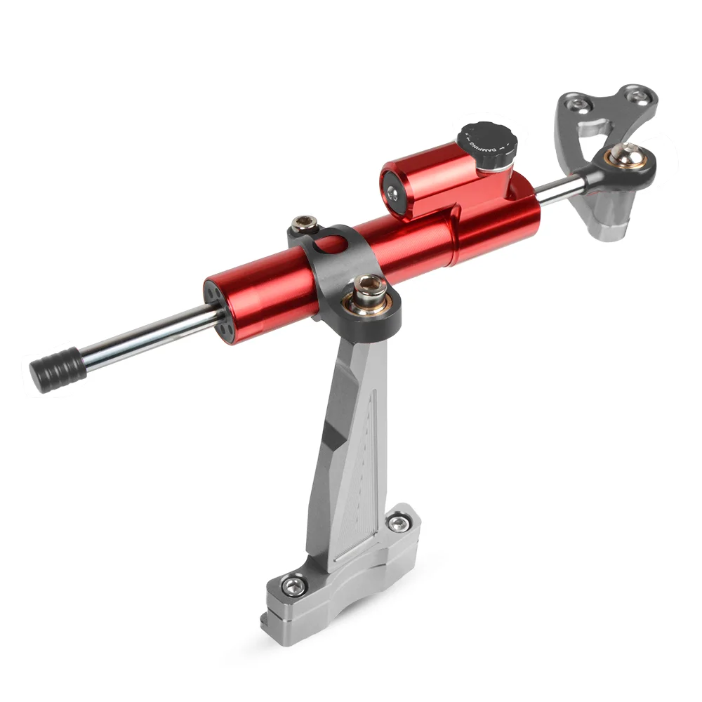GY-RD-GY Мотоцикл CNC алюминиевый регулируемый руль руля стабилизирующие принадлежности амортизатора адаптер кронштейн комплект аксессуары для HONDA CB650F - Цвет: GY-RD-GY