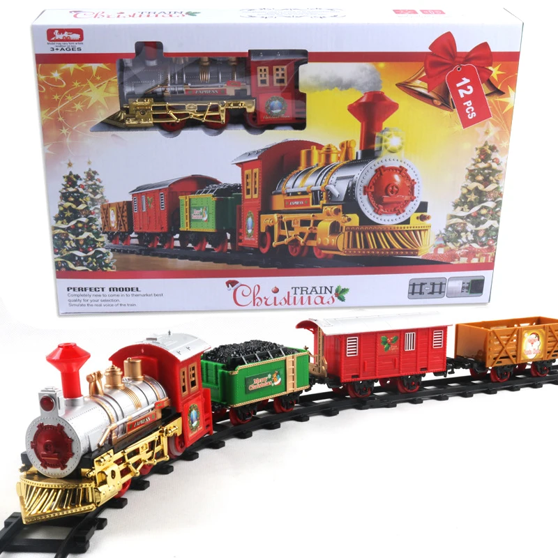 Kids Christmas Toy Gift Xmas Train Set Railway Track Toys Xmas Train Gift for Children New Year Party Christmas Tree Decor Train hot wheels monster truck