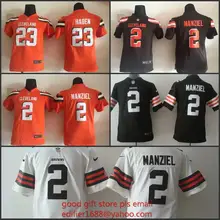 Прошитый Молодежный Кливленд s для детей 2 Джони манзил 23 Joe Haden Вышивка Логотипы Размер s до XL Джерси