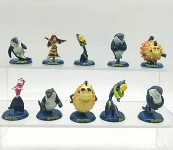 

10pcs/set Movie Shake Tale Anime Figure Toys Shark Story Figurines Oscar Joe Johnson Angie Don Lino PVC Models Collectible Toys