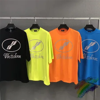 

Reflective WELLDONE T Shirt Women Men1:1 High Quality Loose Casual We11Done Hip-hop WELL DONE Top Tees