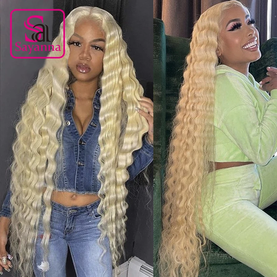613 Honey Blonde 13x6 Lace Frontal Human Hair Wigs Brazilian Deep Wave Wigs Middle Part Lace Front Wig Hair Wig Remy Pre Plucked