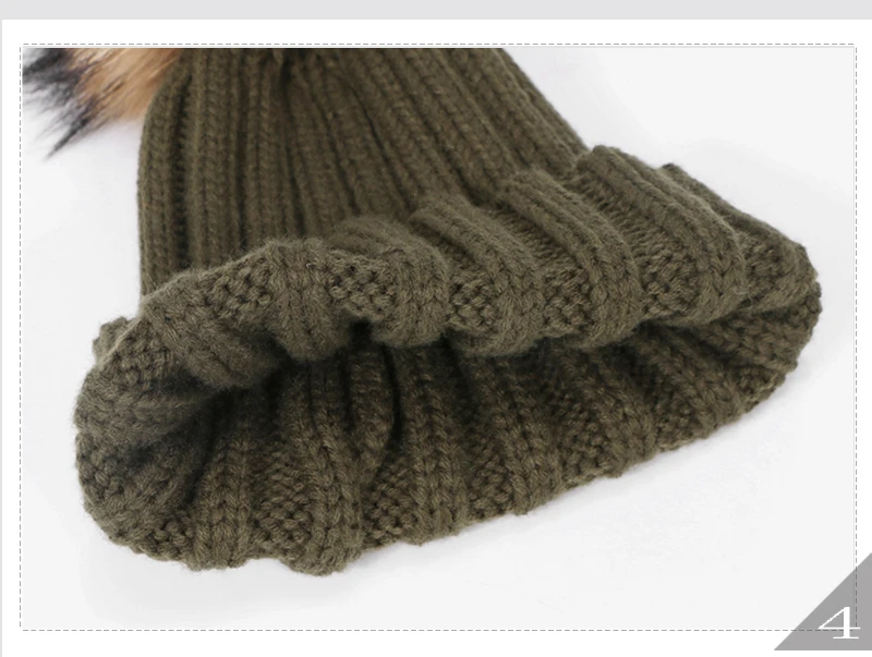 Для женщин зимняя вязаная шапка с натуральным мехом Pom для женщин теплые толстые сапоги высотой выше колена головные уборы Skullies шапка с натуральным мехом помпоном шляпа на открытом воздухе