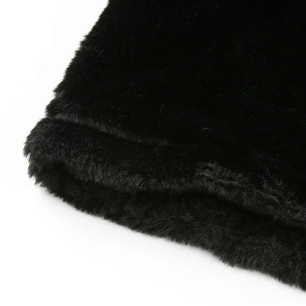 Женские сексуальные черные топы с длинным рукавом на молнии со стоячим воротником из искусственной овечьей шерсти Осень Зима Женское модное однотонное пальто куртка# J30