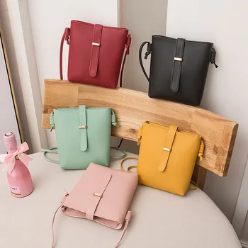 

2020 Women Small Bag Ladies'Simple Fashion Bucket New Tongue Oblique Slung Single Shoulder Mobile Bag Crossbody Messager Bag