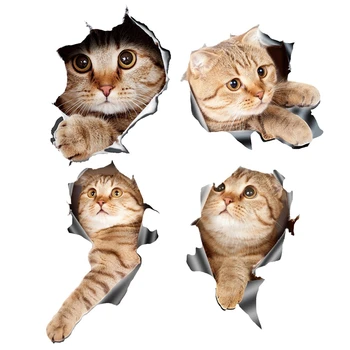 

(4Pcs) 3D Cat Car Stickers Decal / Sticker for Window, Truck, Car, Laptop or iPad