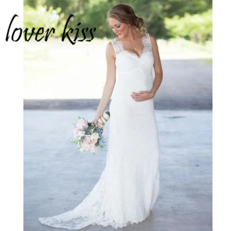Lover Kiss Vestido Noiva ТРАПЕЦИЕВИДНОЕ кружевное свадебное платье для беременных с