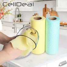 50 Pieces of Lazy Daily Necessities Scouring Pad Rolls Disposable Cloth Towels Kitchen Cleaning Tools Dishwashing Gadgets