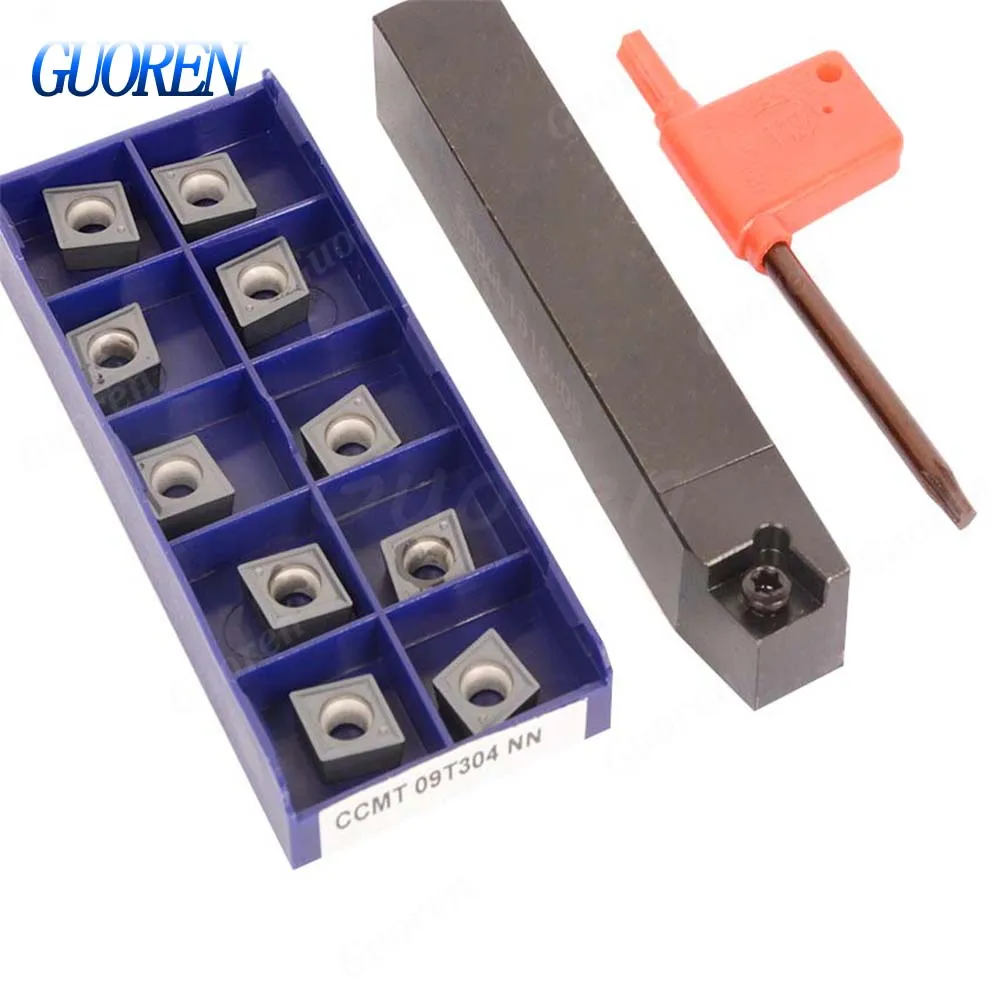 

1pcs SCBCL/R 1616H09+10pcs CCMT09T304 NN External Turning Tools Holders CNC tools Lathe Cutting Machining