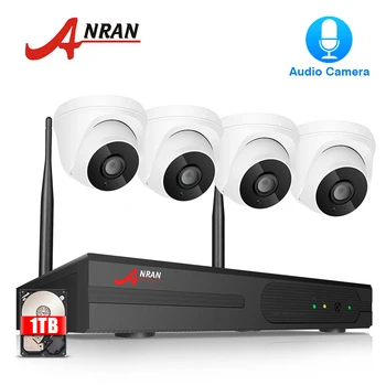 

ANRAN Home Wireless Video Surveillance Kit Audio CCTV Camera System 4 CH NVR Kit 1080P HD Indoor Wifi Security Camera System