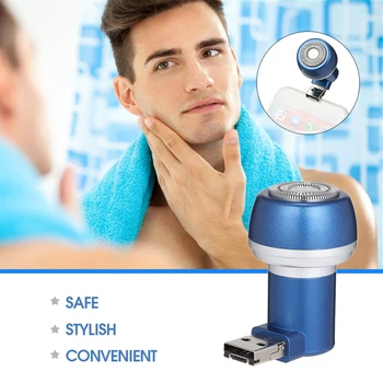 

Portable Travel E-lectric Shaver Mini USB Shaver Facial Hair Removal for Men Powered by Android Phone Micro+USB Interface