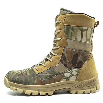 Topfight 2024 High Cut Camouflage Boots Lace Up Military Special Force Tactical Desert Combat Men’s Boots Outdoor Shoes
