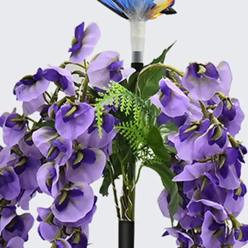 Solar LED Lawn Lamp Spike Garden Christmas Decor IP65 Butterfly Flower Outdoor Waterproof Yard Simulation Flower Landscape Lamp
