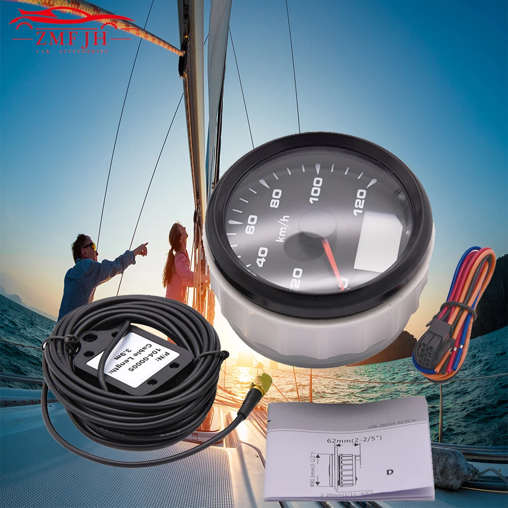 

5mm 120km\h 200km\h fit 9~32V Car Marine Boat Digital Speedometer 7 Colors Backlight Display GPS Speed Gauge