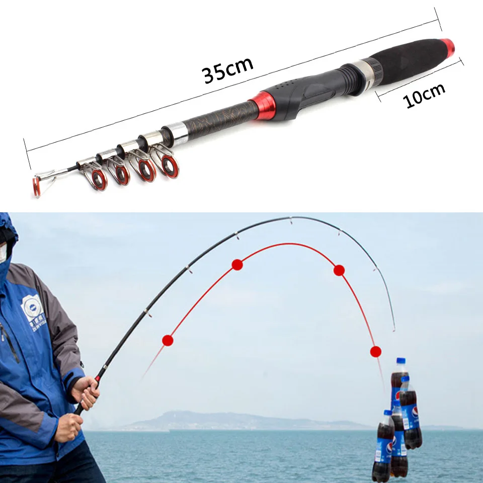 ultrashort 1.2m 1.5m 1.9m 2.1m Multifunction telescopic fishing rod carbon carp Portable Travel pocket pole Children | Спорт и