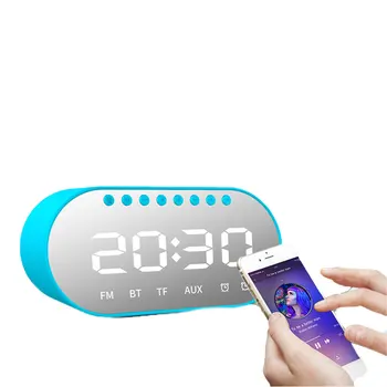 

Wireless Bluetooth Mirror Clock Alarm Speakers Bookshelf Portable Multifunction Speakers Support TF Card Audio FM Music Player