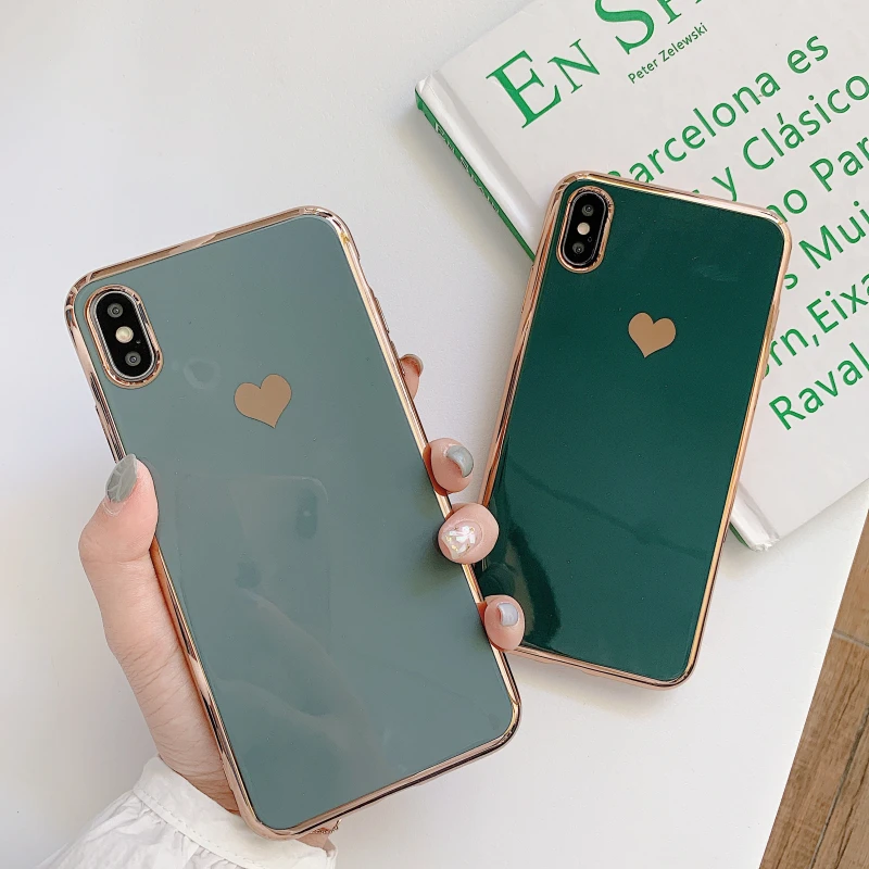 Чехол с гальваническим покрытием для телефона iPhone 11 XR XS X 11Pro Max 7 8 6 6S Plus