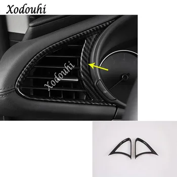 

For Mazda 3 Mazda3 Axela M3 2019 2020 Car Garnish Cover Trim Carbon Fibre Front Left+Right Air Conditioning Outlet Vent 2pcs
