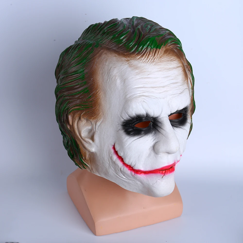1 шт. Джокер маска Бэтмен Костюмы Клоуна для косплея фильм Бэтмен Темный рыцарь злодей Джокер маска Hoorible латекс капюшон маска для взрослых