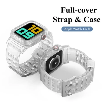 

Sport Band Strap for Apple Watch Series 1 2 3 4 5 38 40 42 44 mm i watch Band Rubber Case for iWatch 38mm 40mm 44mm 42mm Cover