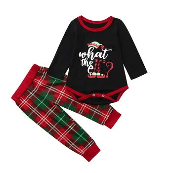

Family Christmas Matching Pajamas Set 2020 Christmas Toddler Baby Letter Print Top Blouse+pants Family Clothes Pajamas