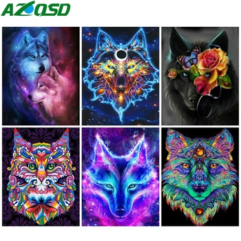 

AZQSD Diamond Painting 5d Wolf Full Square Drill Diamond Embroidery Animal Picture Of Rhinestones Gift Handmade Art Home Decor