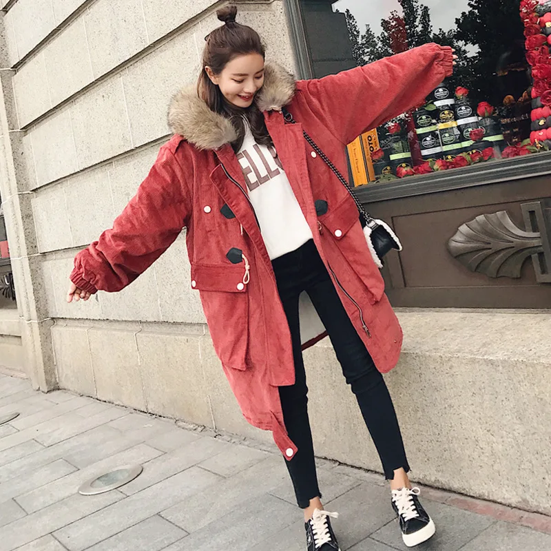 

Photo Shoot 2017 Winter New Style Korean-style WOMEN'S Wear Thick Inner Wearing Imitation Rabbit Fur Dae-Jin Fur Collar Cotton C