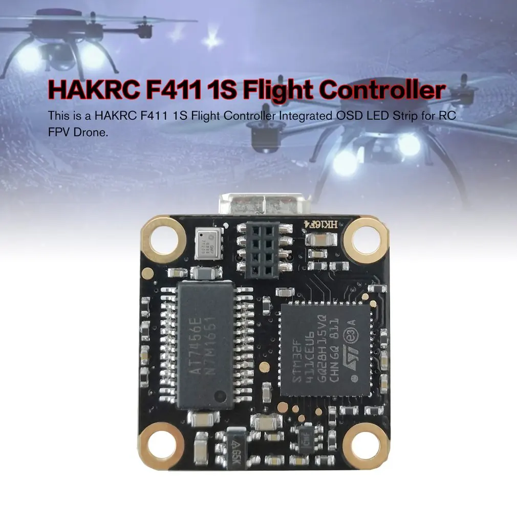 HAKRC F411 игровые джойстики 1S встроенное OSD Светодиодные ленты для RC FPV; Дрон; гонки Запчасти аксессуар 20X20 мм