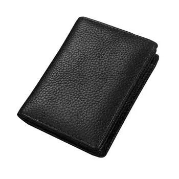 

Men Wallet Business Card Holder Faux Leather Lichee Pattern Multi-Card-Bit Solid Color Card Wallet Tarjetero чехол на паспорт