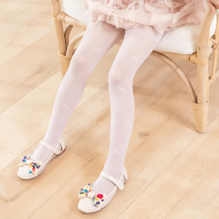 

2019 Summer Children Cored Wire Patyhose Girls Rabbit Jacquard Leggings Socks Durable Thread Ultra-Thin Silk Stockings
