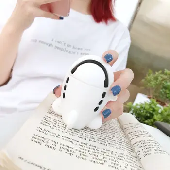 

White Plane Protective Case Silicone Cover Shell Skin Protector for Airpods 1/2 PXPE