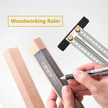 

Ultra Precision Marking Ruler Woodworking Scribing Angle Measuring Ruler for Builders Craftsmen K888