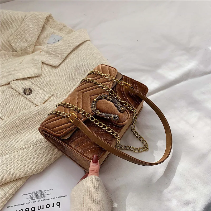

Velour Crossbodybag Women Bag Luxury Women Handbags Purse Designer Brand Ladies Chain Velvet Shoulder Messenger Bags