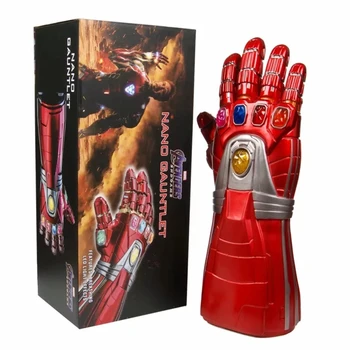 

1:1 Marvel Avengers Endgame Iron Man Gloves with Light Thanos Infinity Gauntlet PVC Action Figure Superhero Cosplay Props Toys