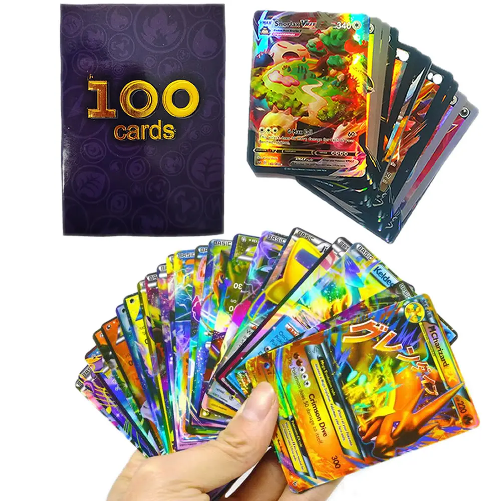 Cartes Pokemon Vmax Gx Ex Mega Booster De Jeu Carte De Collection Trading En Anglais Jouets Pour Enfants 100 Pieces Boite Aliexpress