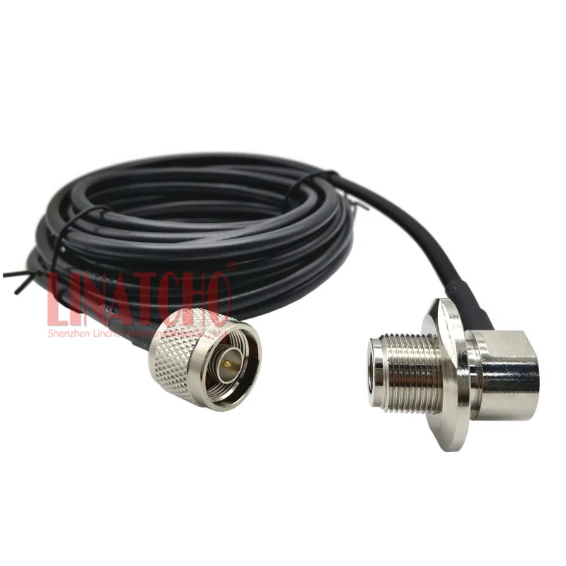 5 Meters 16FT Car Radio Antenna N Male to N Female Right Angle Jack RG58U Cable