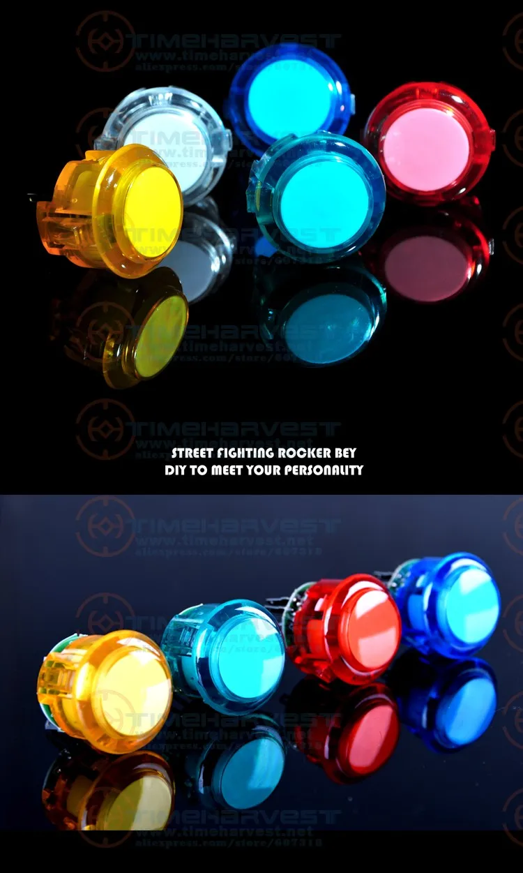 

100pcs Good DC 12V LED 30mm locking transparent Illuminated Push Button Built-in Microswitch for Arcade Game Cabinet Machine