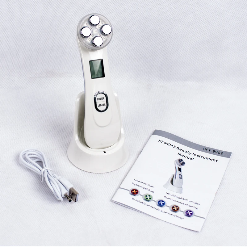 Facial Mesotherapy Electroporation RF Radio Frequency LED Photon Face Lifting Tighten Wrinkle Removal Skin Care Face 5