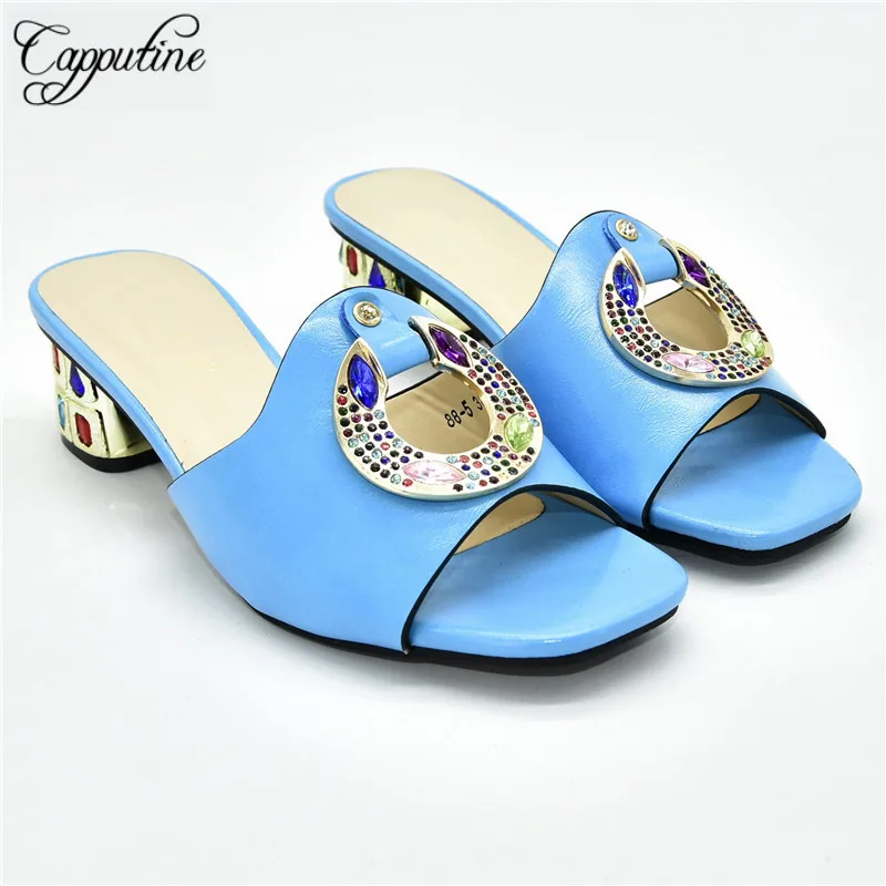 

Latest sky blue women's high heel African shoes for party lady 88-5 ,heel height 5.5cm