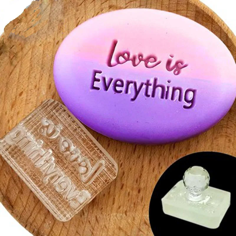 Handmade Soap Stamp for Making Chapters, Happy Birthday and Christmas Pattern, Home Cleaning Natural Seal, Acrylic Imprint