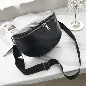 

Local stock Waist Pack Women Black Leather Fanny Pack Chest Bags for Women Ladies Phone Bag Travel Money Belt Bolsa Functional
