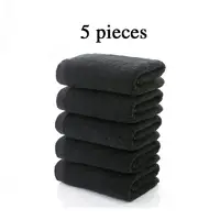 5 pieces 100% Cotton Black Face Towel 1