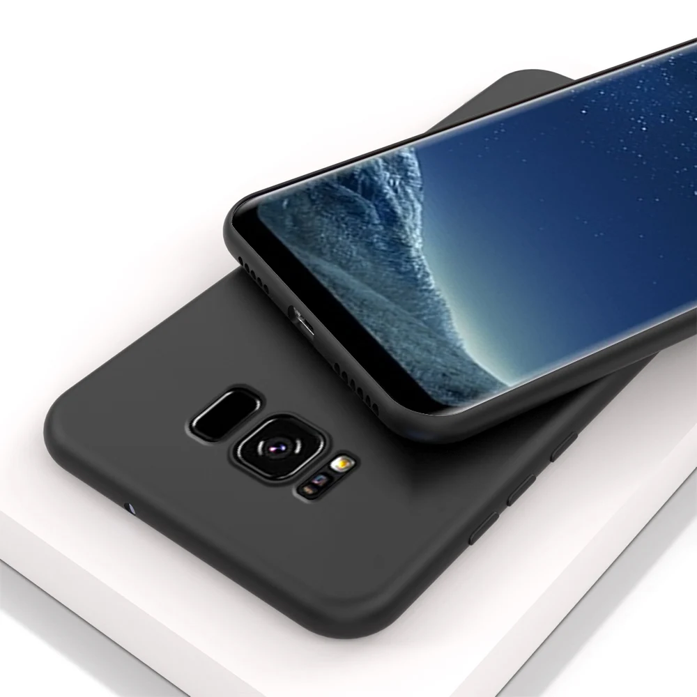 Высококачественный чехол для samsung S8, мягкий силиконовый чехол для samsung Galaxy S8 Plus, чехол для Galaxy S8 S8+ задняя крышка - Цвет: Черный