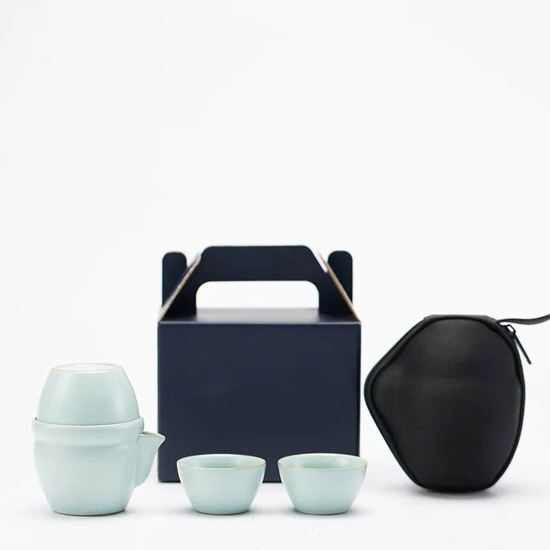 Style B TANGPIN японские керамические чайники gaiwan с 3 чашками чайные наборы портативный дорожный чайный набор кунг-фу посуда для напитков - Цвет: Style B