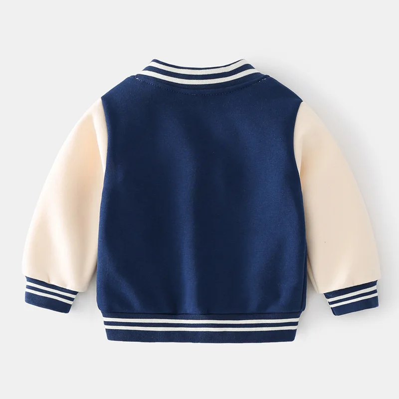 Kids Sweater Kids Hoodie Sweatshirts Autumn Spring Children Clothing Baby Boys Casual College Fluffing Style Zipper Sweater Baseball Uniform Letter Print Coats