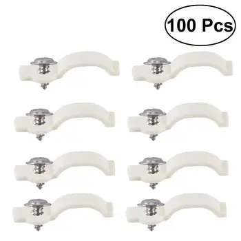 

100Pcs Bar Light Mounting Clamps Brackets Fastener Clamps Attachment Clip One-Side Fixing Clips For 10mm LED Strip Light