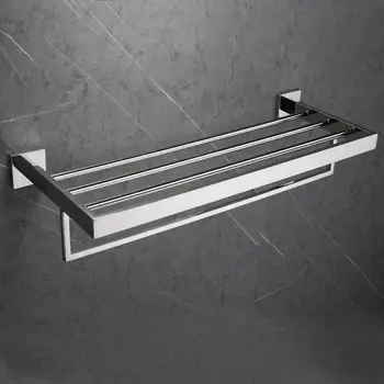 

304 Stainless Steel Towel Rack Bathroom Rack Towel Bar Hotel Project Bright Brushed Double Towel Rack Bathroom Accessories