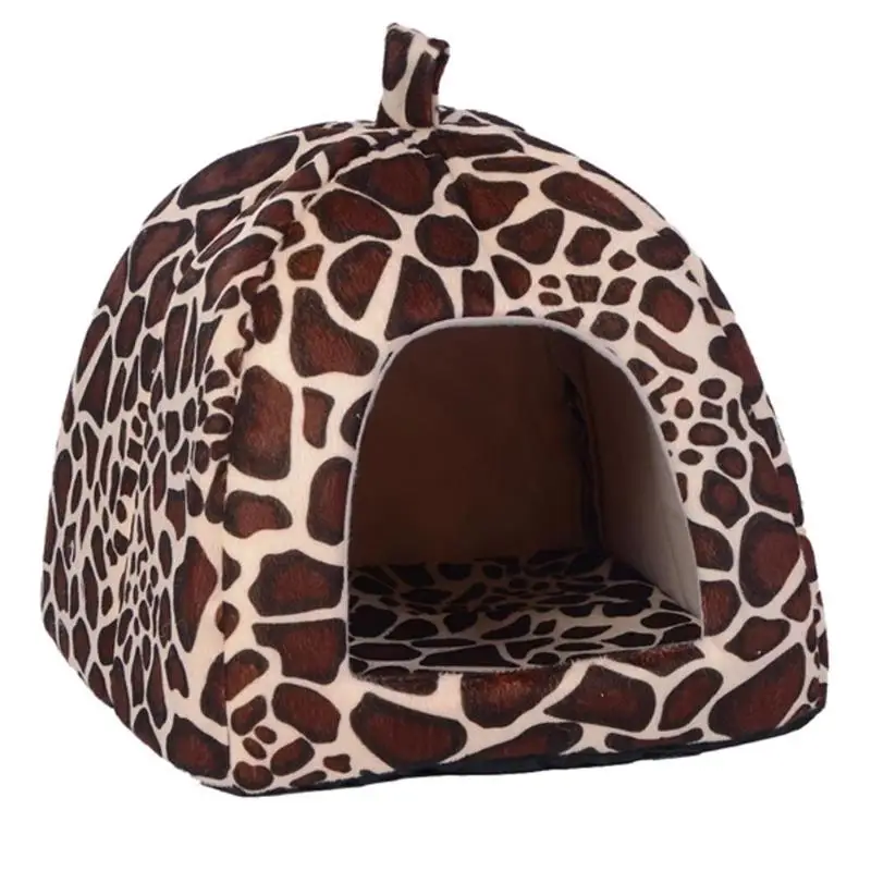 Мягкий клубничный домик для питомца, кошки, собаки питомник собачка модная Подушка Корзина - Цвет: Leopard